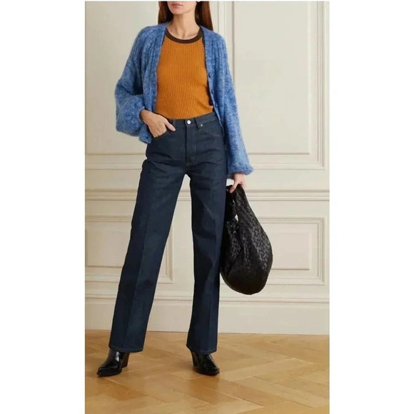 Victoria Beckham Grace High Rise Straight Leg Dark wash Denim Jeans 32 - Picture 1 of 10